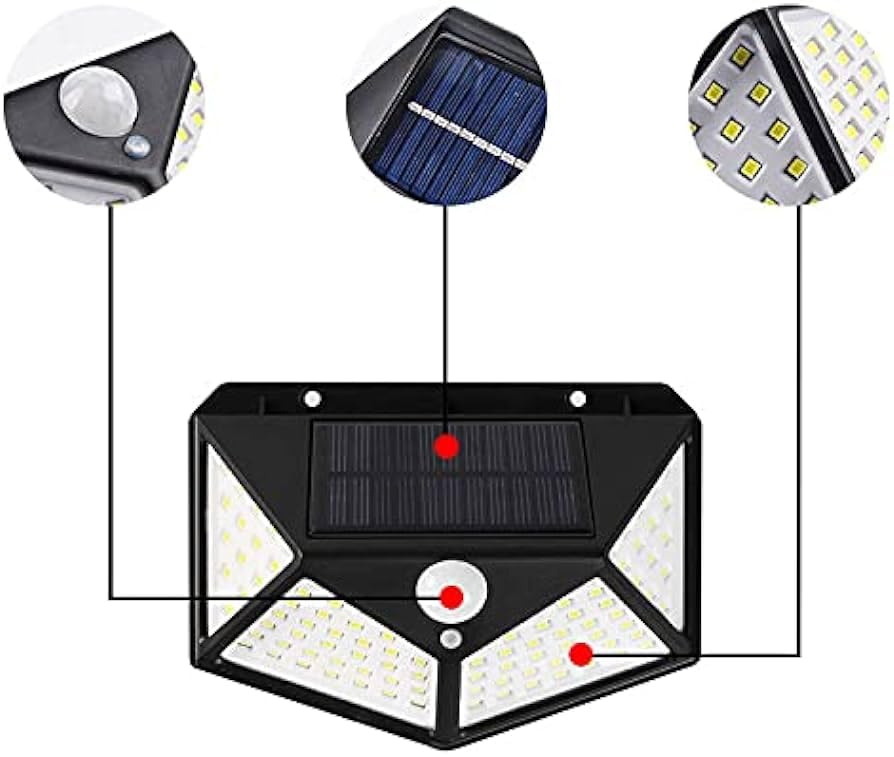 LAMPARA DE JARDIN SOLAR DE 3 LED CON SENSOR MOVIMIENTO